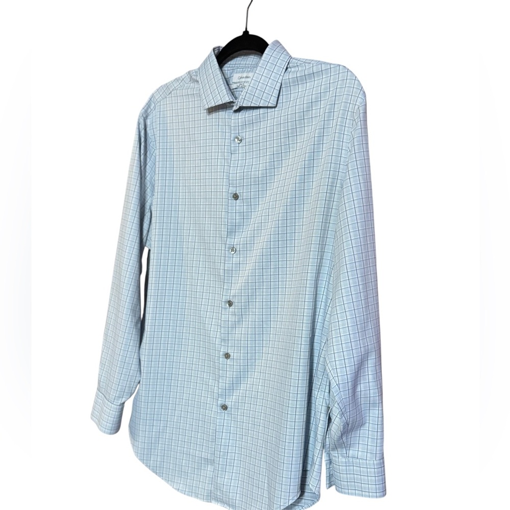 Calvin Klein Slim Fit Fresh Comfort Button Down Shirt Sz L 32/33 16-16 1/2